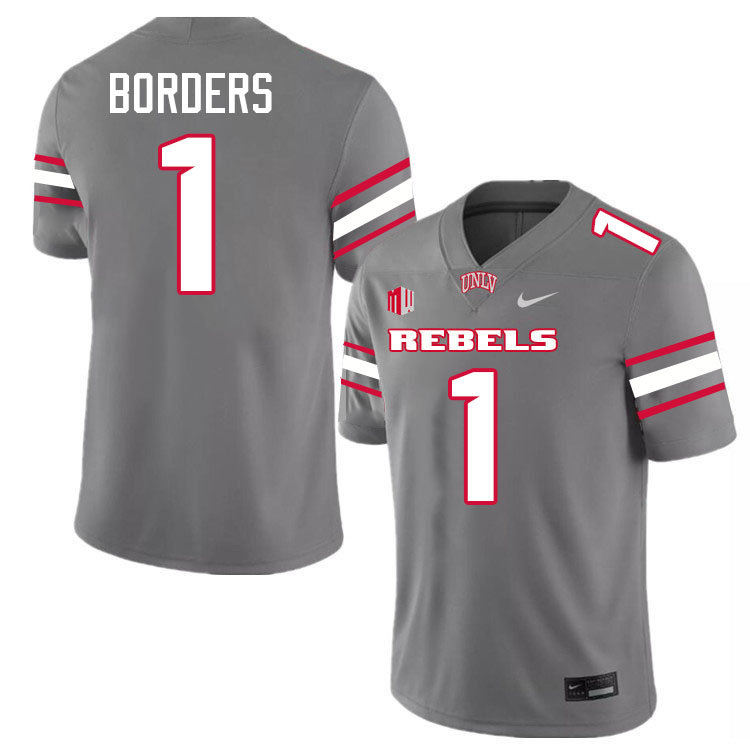 Chief Borders UNLV Jersey,UNLV Rebels Football Uniforms,Jerseys,Gears-Grey